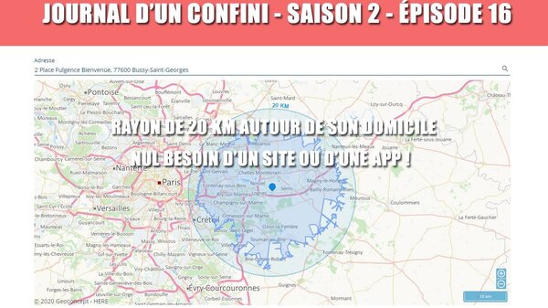 Comment déterminer un rayon de 20km autour de chez soi ?